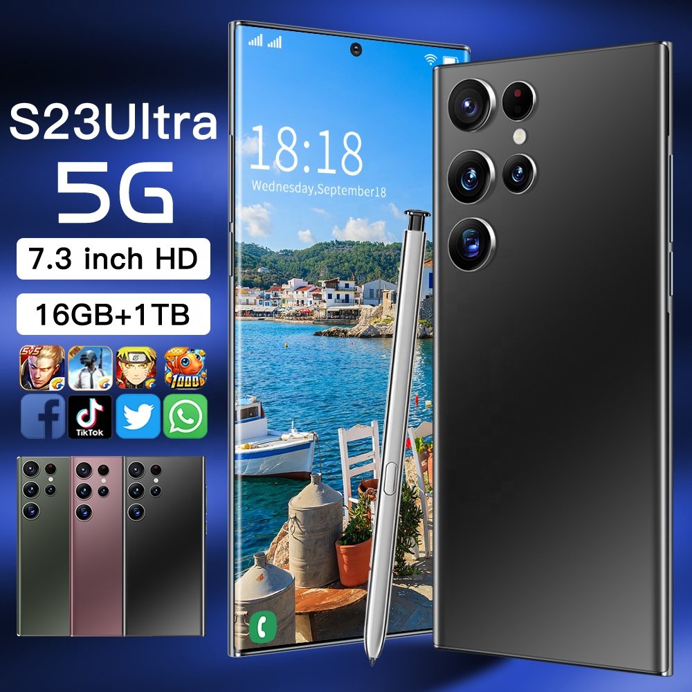 2023 new global version S23 Ultra 5G 16+512GB 6.8 inch 2K screen 32MP front+64MP rear camera 5000 mAh long endurance smartphone